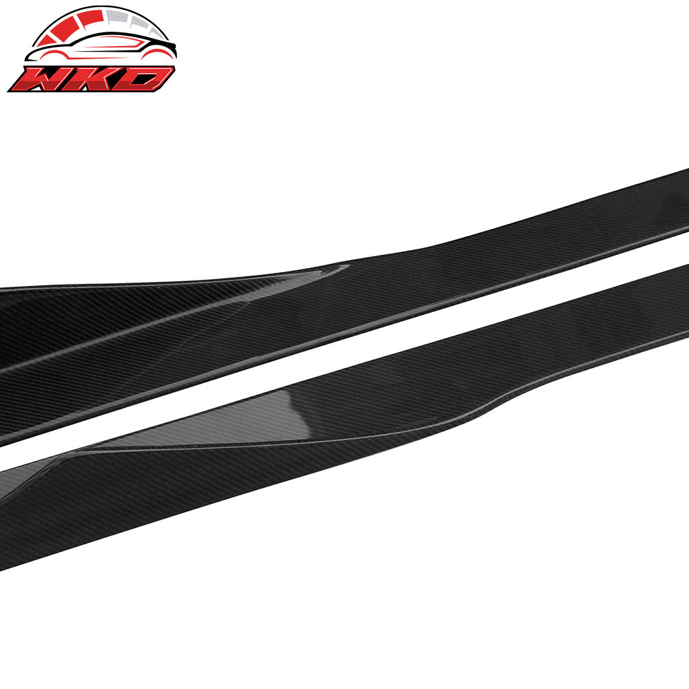 Universal 75 Inch 2PCS Side Skirts Extension Splitter Rocker Lip Carbon Fiber CF