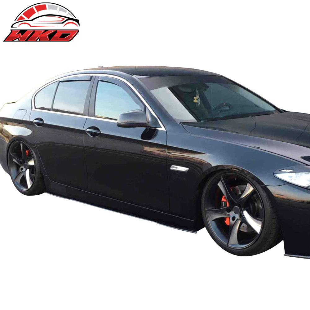Fits 11-16 BMW F10 5 Series IKON Style 2PC Side Skirt Extension Rocker Panel ABS