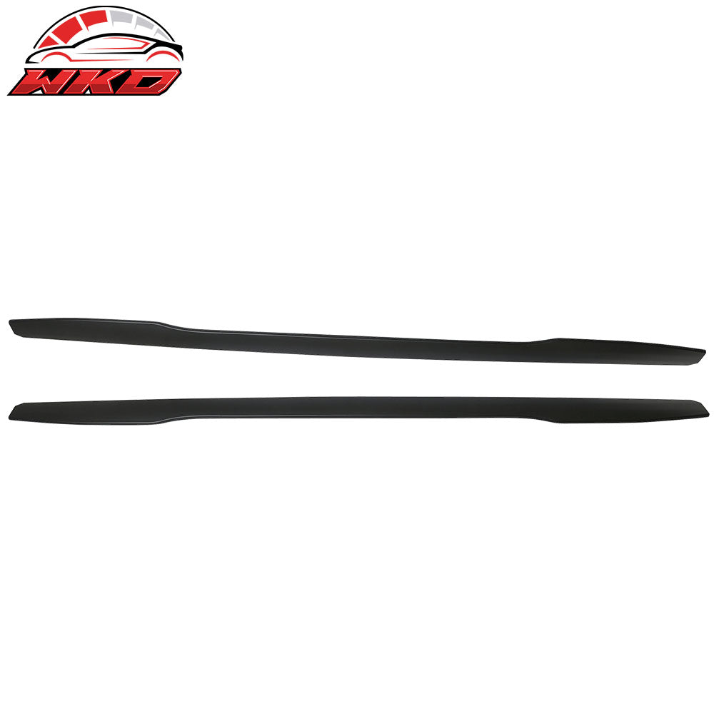 Fit 18-21 Kia Stinger Ikon Style Side Skirts Extension Unpainted Black ABS