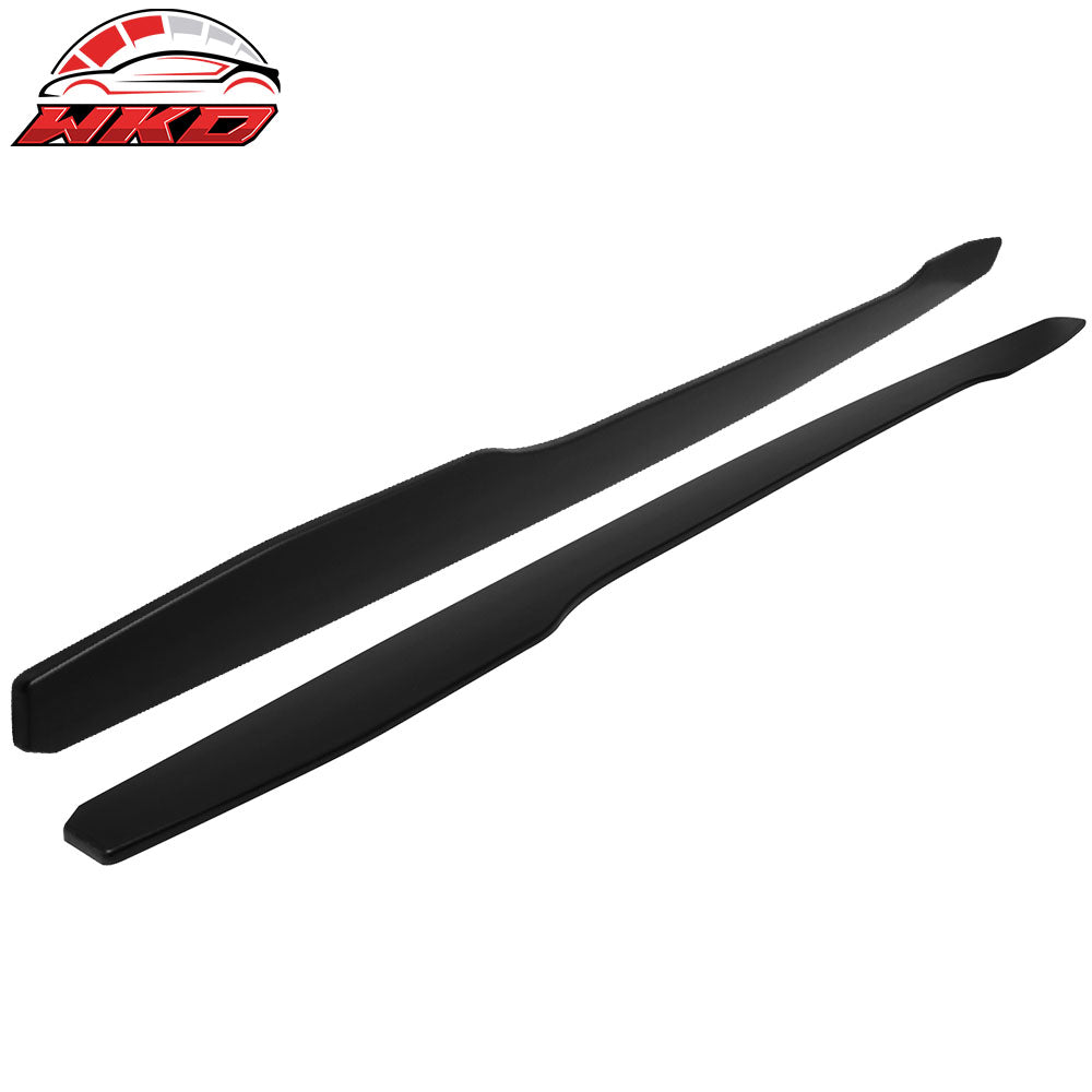Fit 18-21 Kia Stinger Ikon Style Side Skirts Extension Unpainted Black ABS