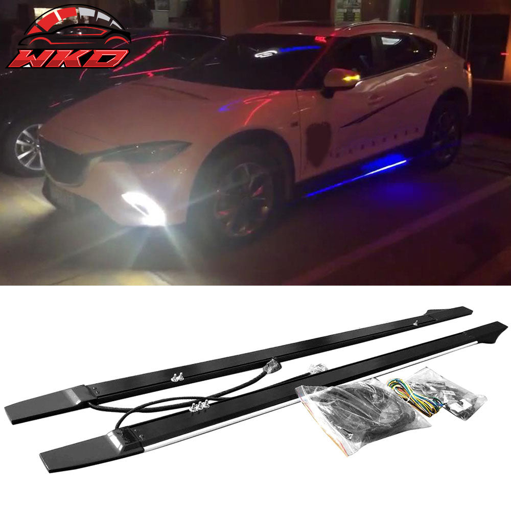 Universal 77.5" Side Skirts Lighting Step Extension Aluminum