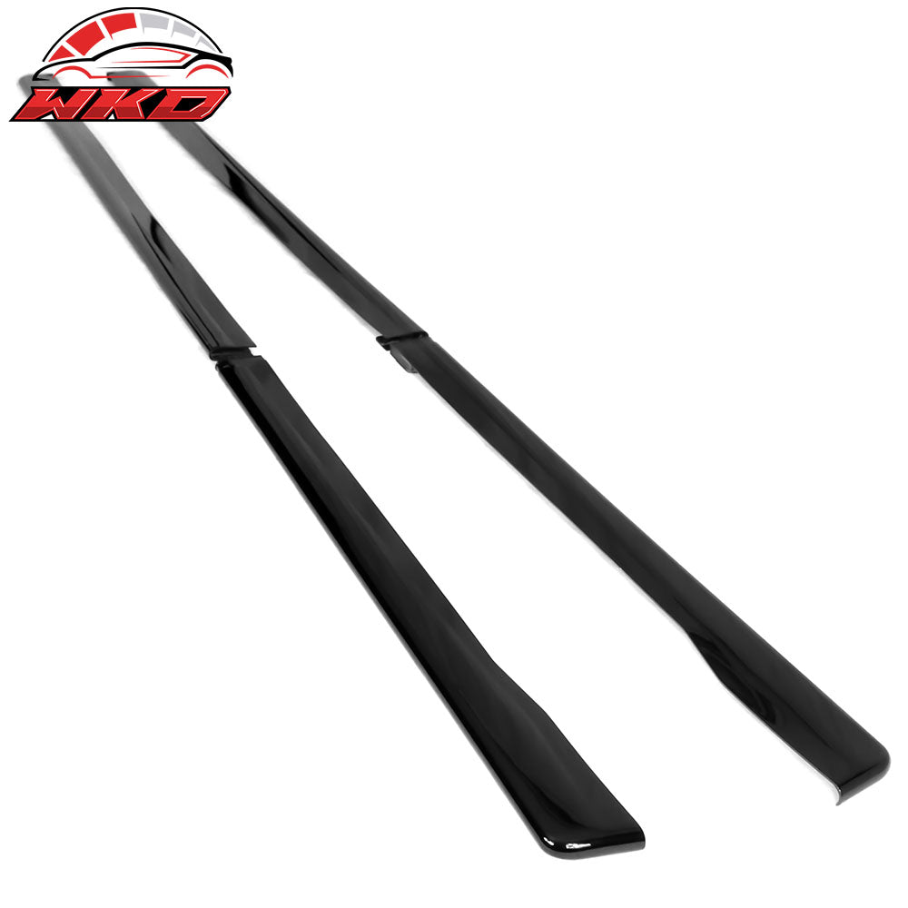 Fits 15-21 Subaru WRX STI 4PCS Side Skirts PP Painted #D4S Crystal Black Silica