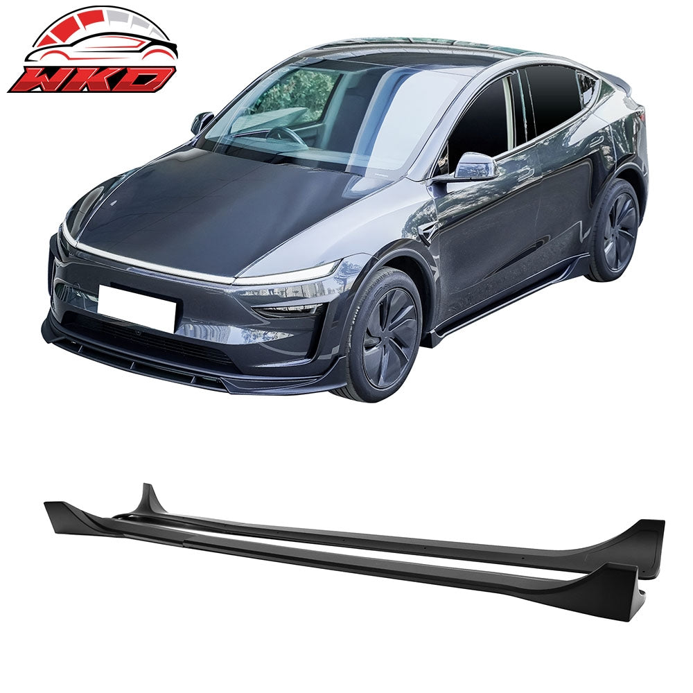 25-26 Tesla Model Y Juniper Side Skirts Matte Black Rocker Panel Extension | Wholesale