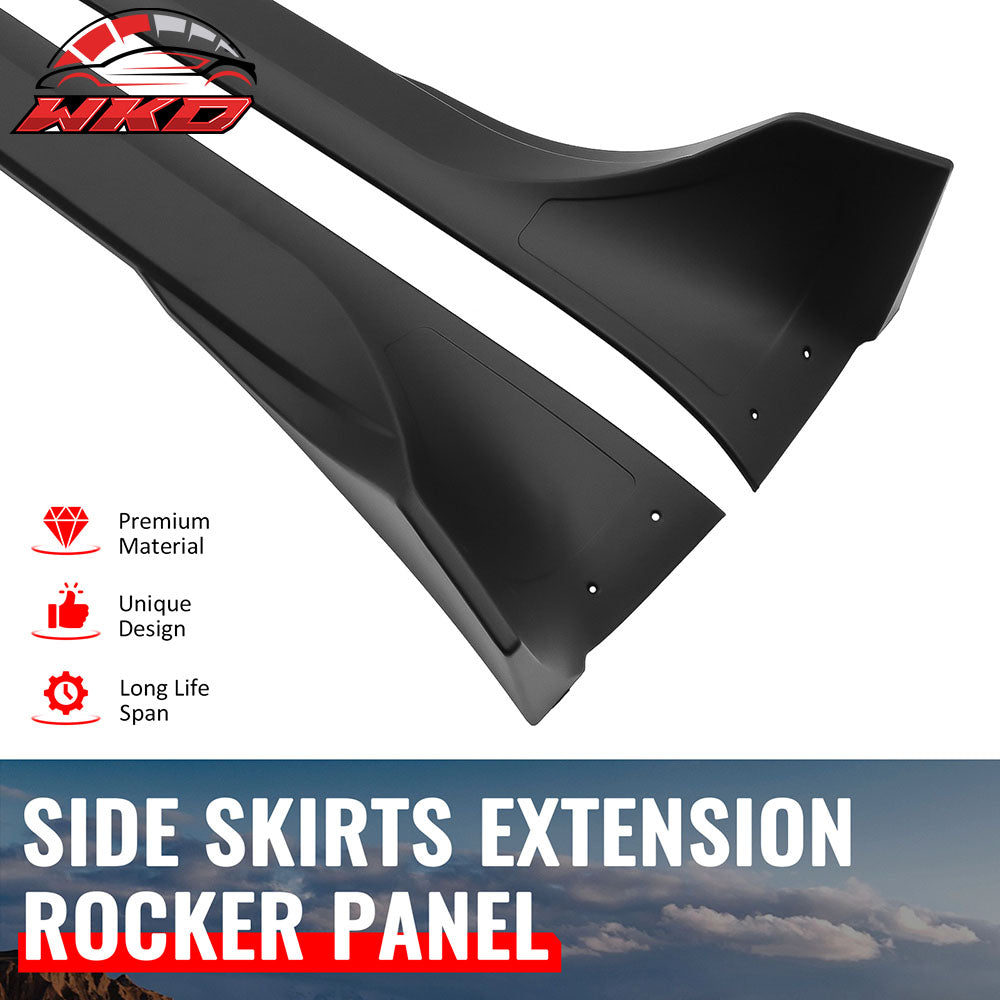 Fits 25-26 Tesla Model Y Juniper Side Skirts Matte Black Rocker Panel Extension