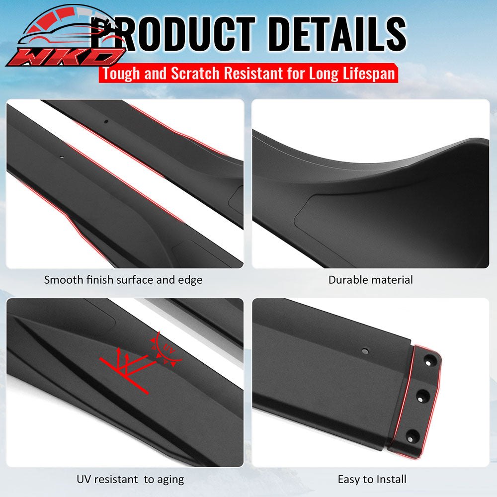 Fits 25-26 Tesla Model Y Juniper Side Skirts Matte Black Rocker Panel Extension