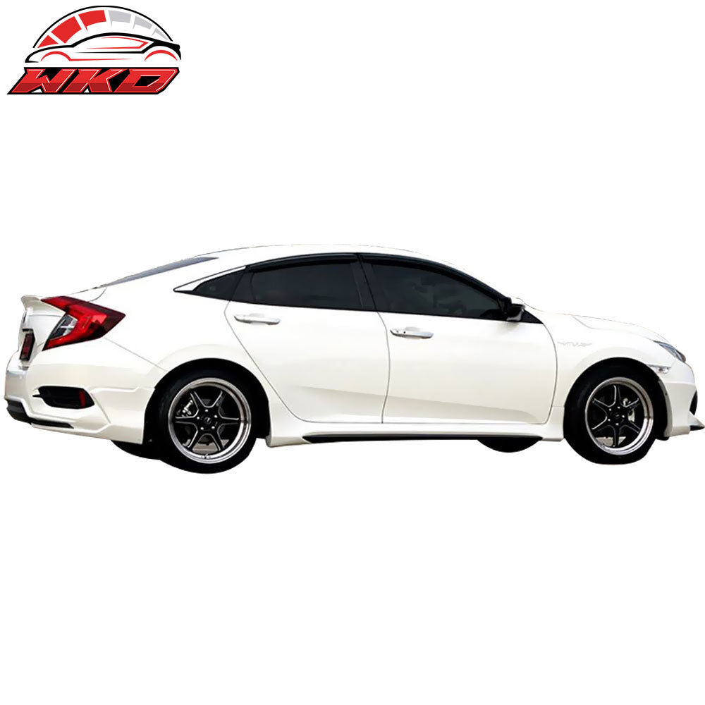 Fits 16-21 Honda Civic Sedan AVS Style Side Skirts Rocker Panel Splitter - PP