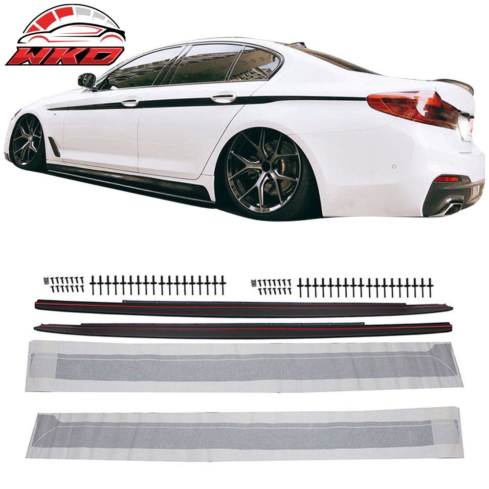 Fits 17-23 BMW 5 Series G30 MP Style Side Skirt Extension Sills & Decal Kit PP