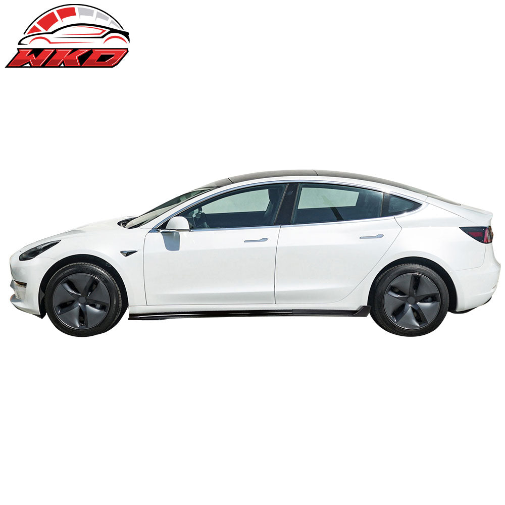 Fits 17-25 Tesla Model 3 V Style Side Skirts Extension Lip Rocker Panel PP 6PCS