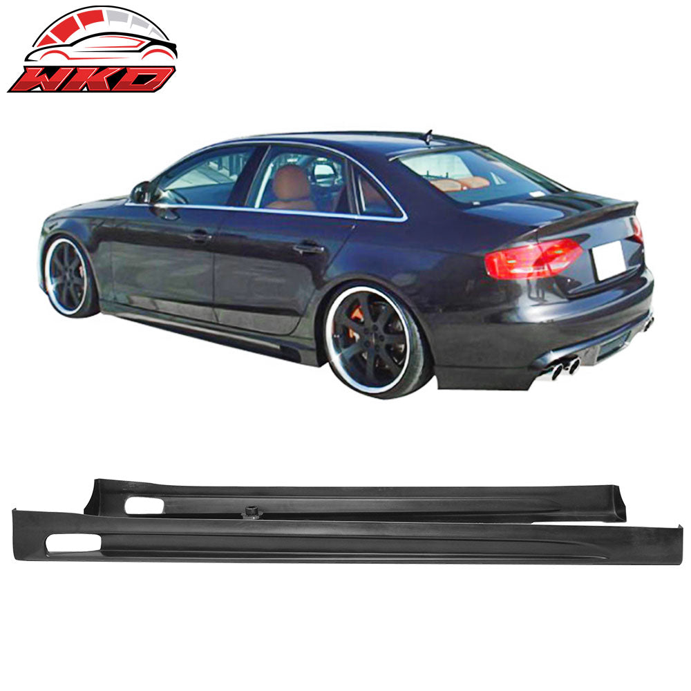 Fits 09-12 Audi A4 Side Skirts Extension Rocker Panels RG Style PU