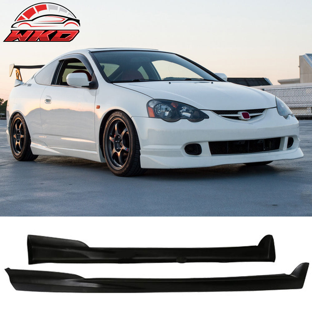 Fits 02-06 Acura RSX Mugen Style Side Skirts Skirt Unpainted Black  PU