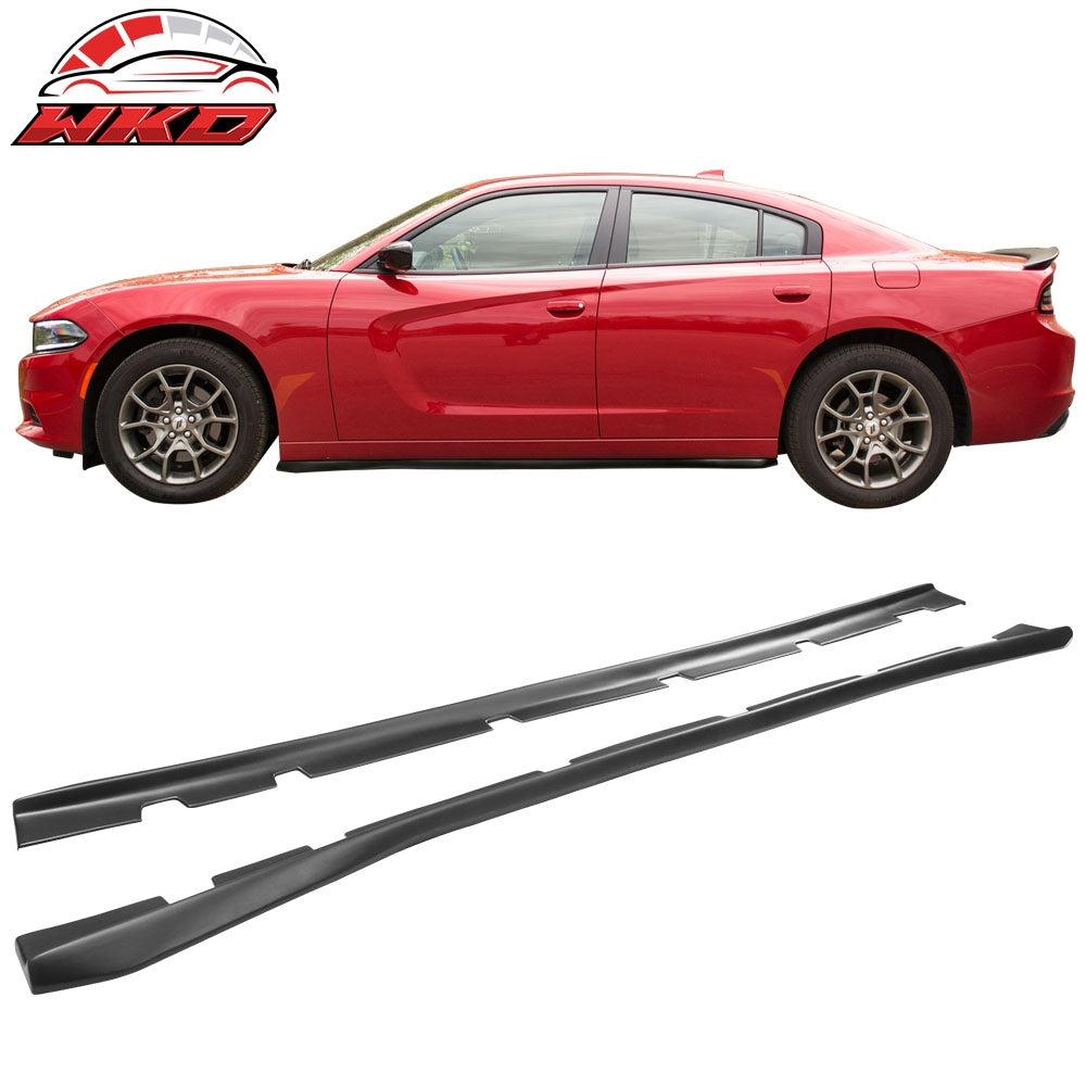 Fits 11-23 Dodge Charger Side Skirts Extension Matte Black Pair PP Rocker Panel