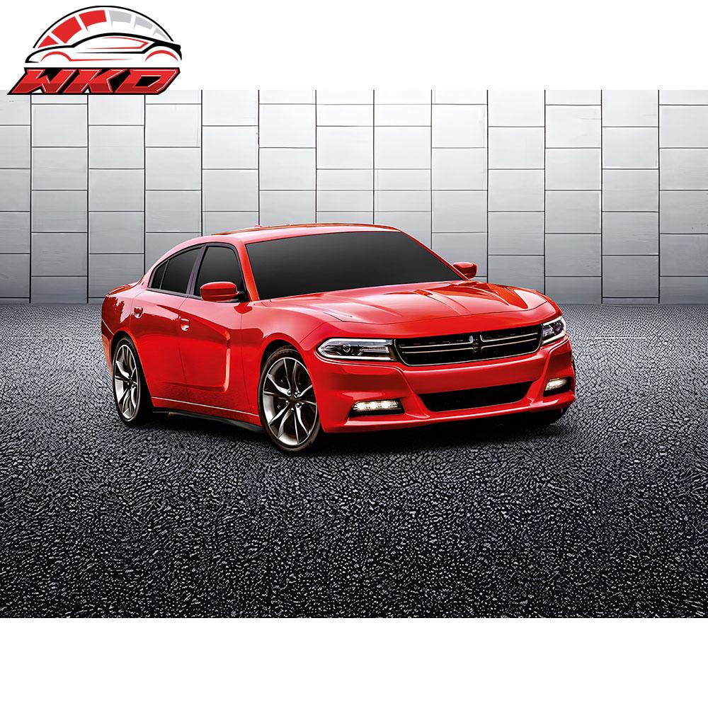 Fits 11-23 Dodge Charger Side Skirts Extension Matte Black Pair PP Rocker Panel