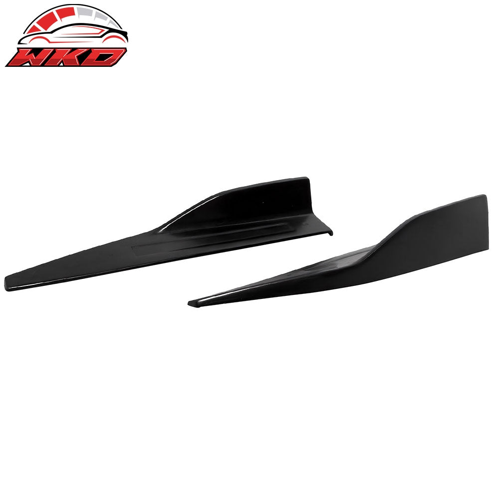 For 15-23 Ford Mustang ROU Style Side Skirts Extension Rocker Winglet Lip PU 2PC