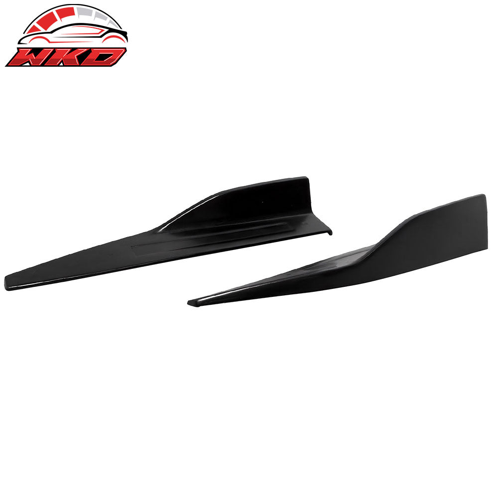 For 15-23 Ford Mustang ROU Style Side Skirts Extension Rocker Winglet Lip PU 2PC