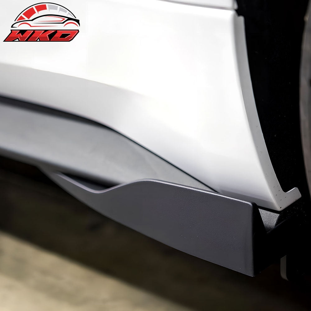 Universal ROU Style Side Skirts Extension Bottom Rocker Moulding Winglet Lip PU