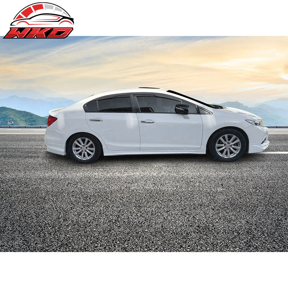 Fits 12-15 Honda Civic 9th 4Dr Mugen RR Style 2PCS Side Skirts Rocker Panels ABS