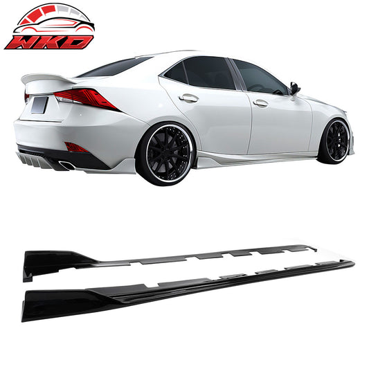 14-20 Lexus IS Sedan Artisan Style Side Skirts Extension Lip Gloss Black PP | Wholesale