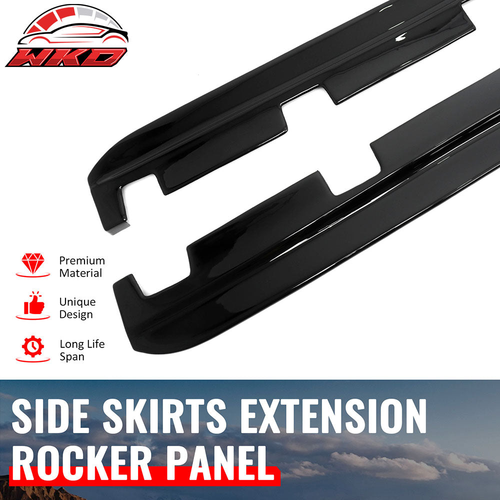 Fits 14-20 Lexus IS Sedan Artisan Style Side Skirts Extension Lip Gloss Black PP