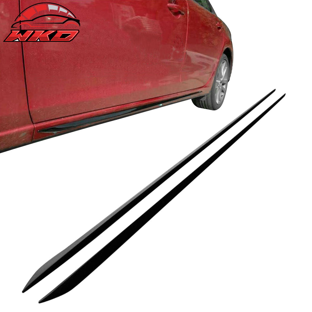 Fits 14-21 Mazda 6 Side Skirts Extension Unpainted Black ABS 2PC Rocker Panel