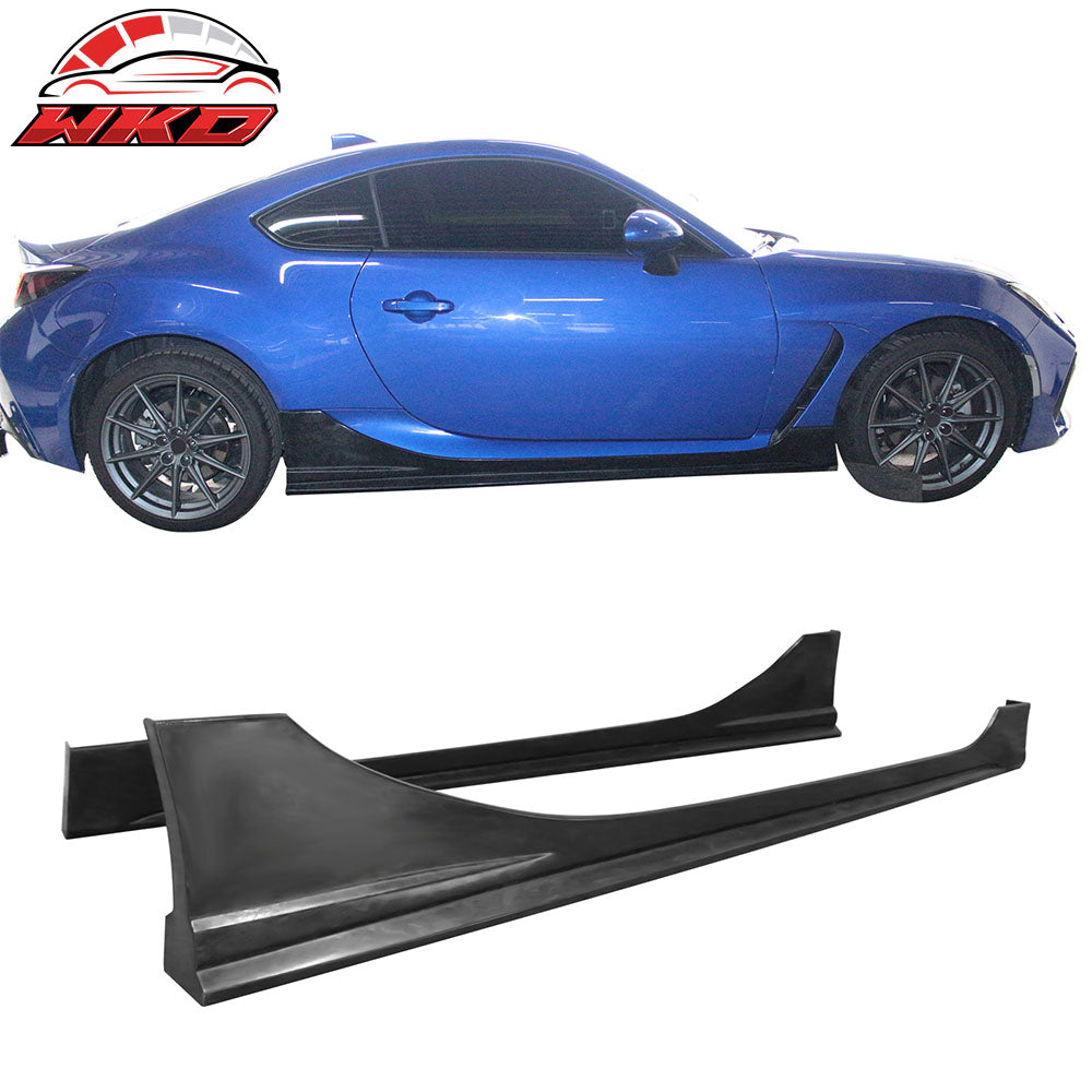 Fits 22-26 Toyota GR86/Subaru BRZ 2DR IKON Side Skirts Diffusers Lips PU - 2PCS