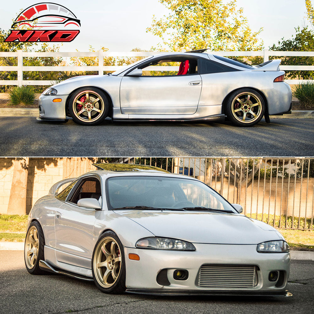 Fits 97-99 Mitsubishi Eclipse DSM CS Black Side Skirts Rocker Panel Extension PU