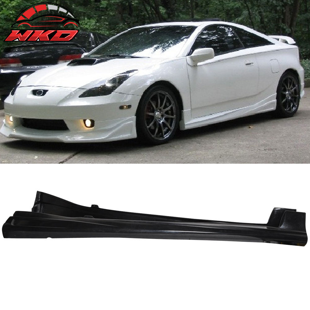 Fits 00-05 Toyota Celica VIP Style Side Skirts Unpainted Black PU