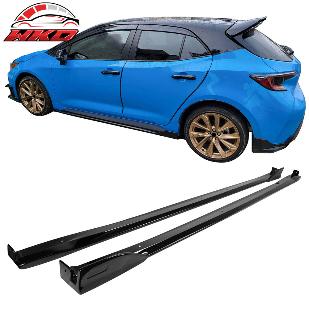 Fits 19-25 Toyota Corolla E210 Hatchback T Style Gloss Black Side Skirts Rocker