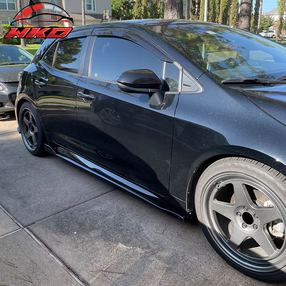 Fits 19-25 Toyota Corolla E210 Hatchback T Style Gloss Black Side Skirts Rocker