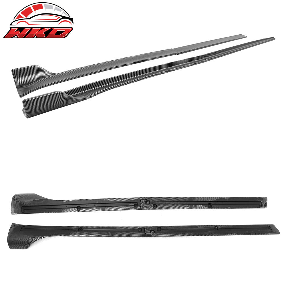 Fits 20-24 Tesla Model Y V3 Style Side Skirts Panel Matte Carbon Fiber Print ABS