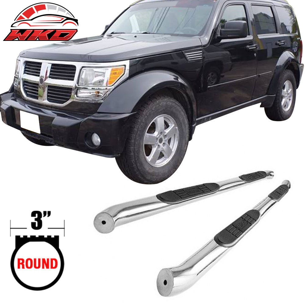 Fits 07-10 Dodge Nitro 3 Inch Side Step Nerf Bar Running Boards