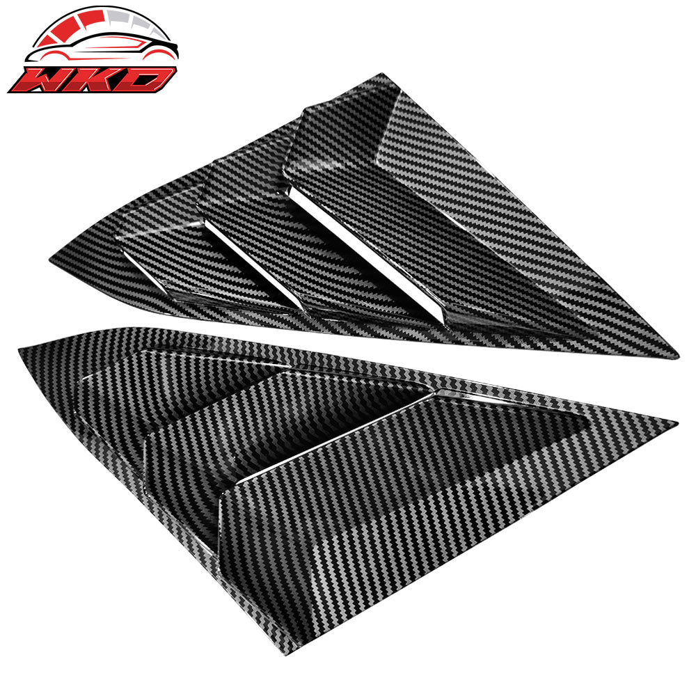 Fits 16-21 Honda Civic Sedan Rear Side Window Louver Cover Carbon Fiber Print