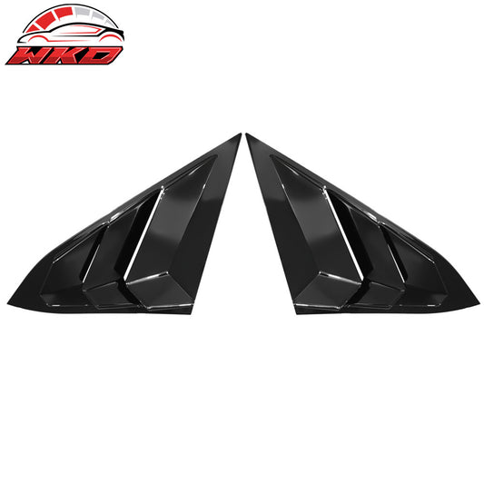 16-21 Honda Civic Sedan Rear Side Window Louver Sun Rain Shade Gloss Black | Wholesale