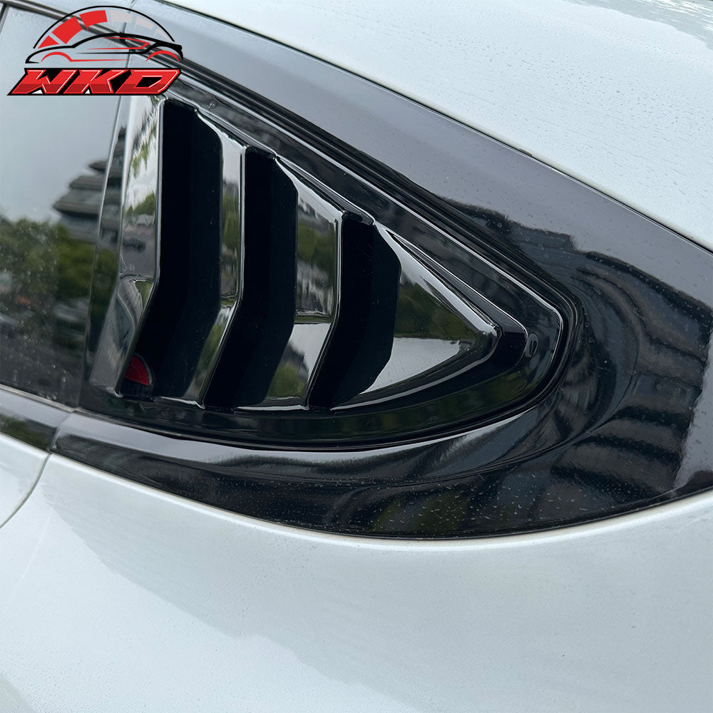 Fits 22-25 Tesla Model X IKON Style 2PCS Side Window Louvers Scoop Gloss Black