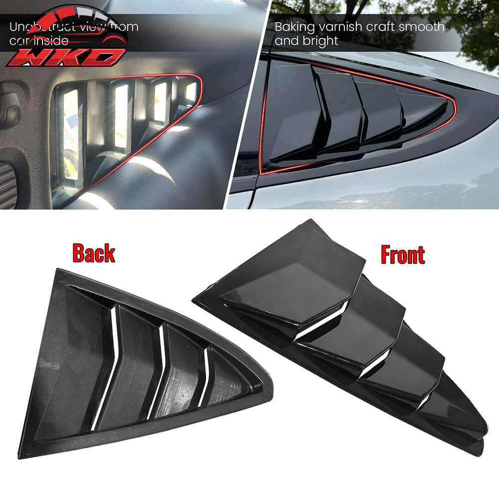 Fits 22-25 Tesla Model X IKON Style 2PCS Side Window Louvers Scoop Gloss Black