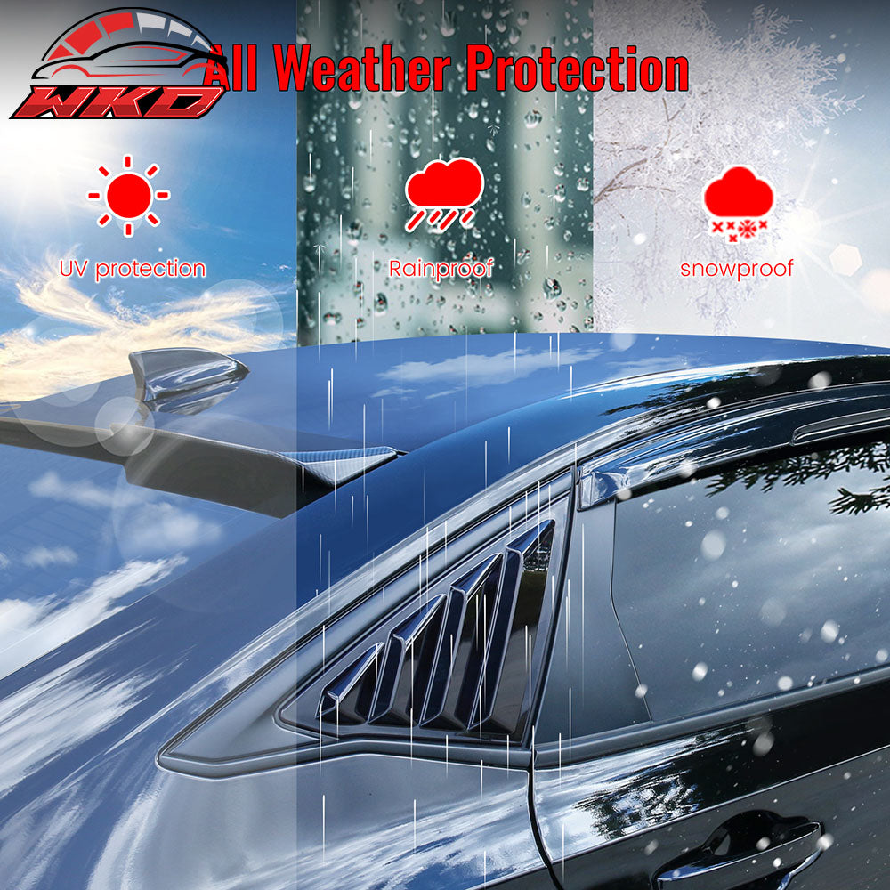 Fits 22-25 Tesla Model X IKON Style 2PCS Side Window Louvers Scoop Gloss Black