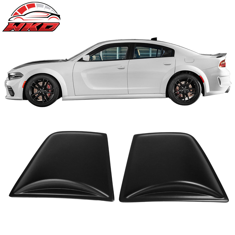 Fits 11-23 Dodge Charger V4 Style Side Quater Scoop Window Louver PP Matte Black