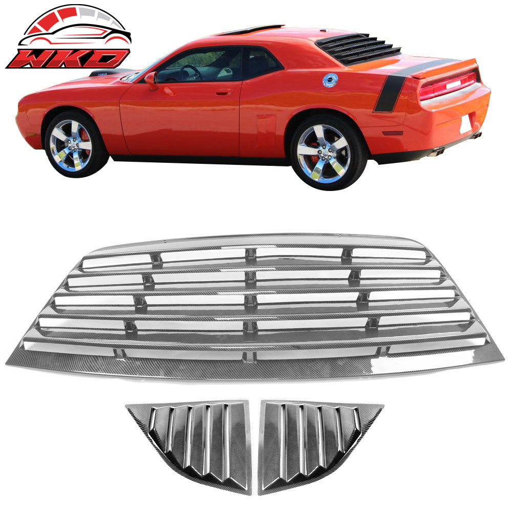 Fits 08-23 Dodge Challenger IKON XE Style Rear Side Window Louver Vent Scoops