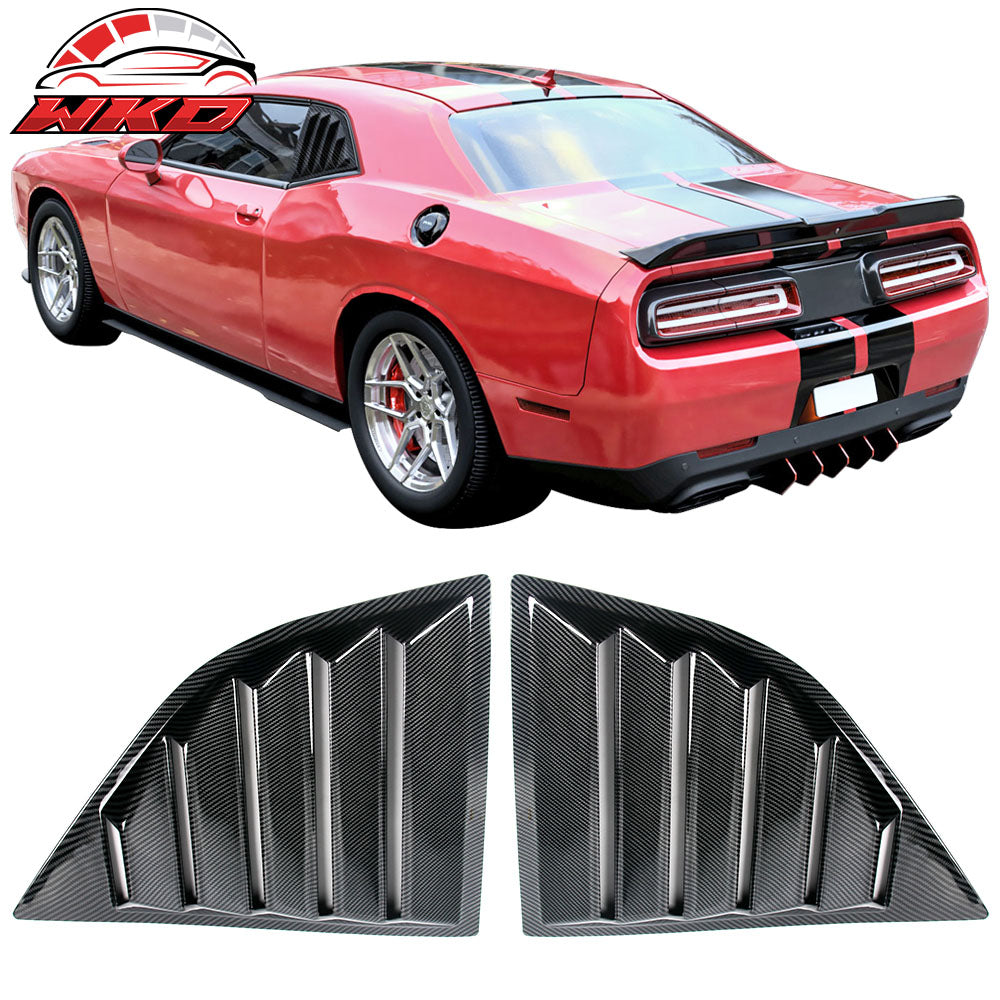Fits 08-23 Dodge Challenger IKON XE Style Rear Side Window Louver Vent Scoops