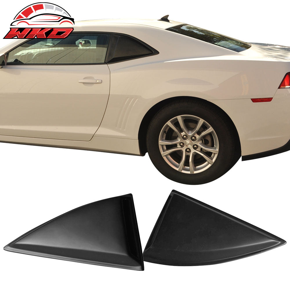 Fits 10-15 Chevy Camaro Side Window Louvers 1/4 Quarter Scoops Cover 2Pc Set PP