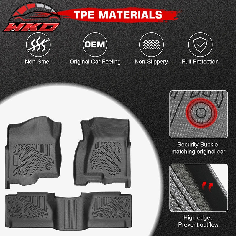 Fits 99-07 Silverado 1500 2500 3500 Anti-Slip Floor Mats All Weather TPE Carpets