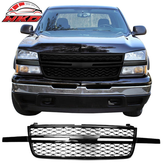 Wholesale 05-07 Silverado 1500 2500HD 3500 Front Bumper Hood Grille - Gloss Black