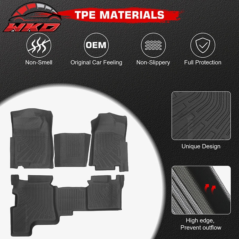 Fits 88-00 Silverado 1500 C2500 C3500 Extended Anti-Slip Floor Mats TPE Carpets