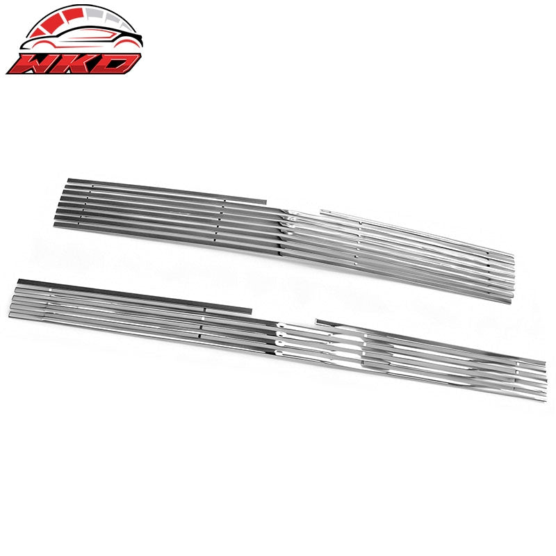 Fits 14-15 Silverado 1500 2PCS Upper Grille Insert Stainless Steel- Billet Style