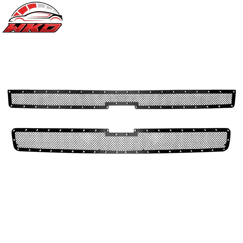 Wholesale 07-10 Silverado 2500 3500 HD Black Mesh Front Upper Grille Stainless Steel