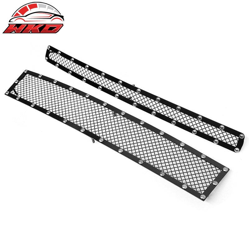 Fits 07-10 Silverado 2500 3500 HD Mesh Style W/ Chrome Rivets Front Lower Grille
