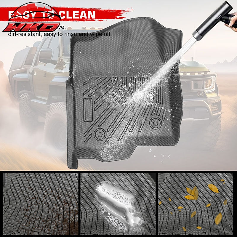 Fits 99-07 Silverado Sierra 1500 2500 Crew Cab Anti-Slip Floor Mats TPE Carpets