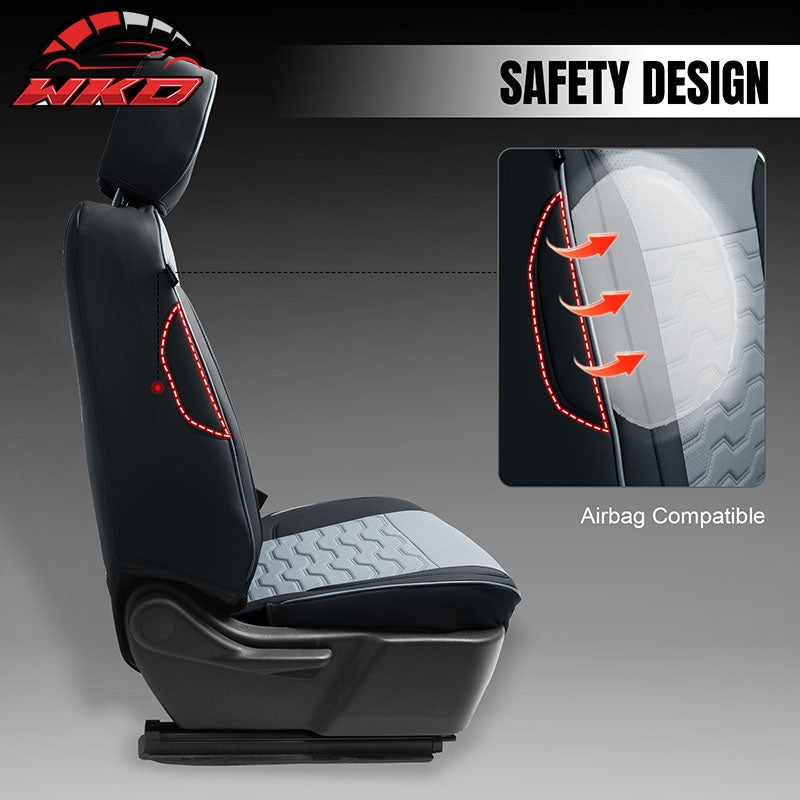 Fits 19-26 Silverado Sierra 1500 2500HD 3500HD Seat Covers Full Set Black& Gray