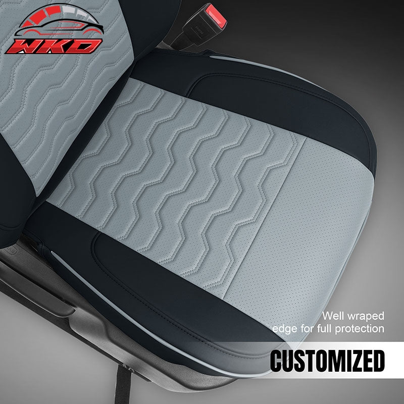 Fits 19-26 Silverado Sierra 1500 2500HD 3500HD Seat Covers Full Set Black& Gray