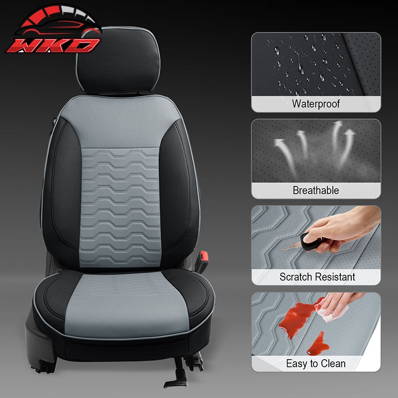 Fits 19-26 Silverado Sierra 1500 2500HD 3500HD Seat Covers Full Set Black& Gray