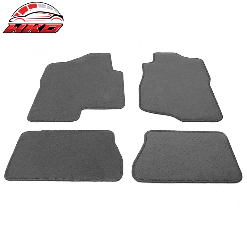 Fits 07-13 Silverado Sierra Crew Cab Tahoe Floor Mats Nylon Grey Carpets 4PC